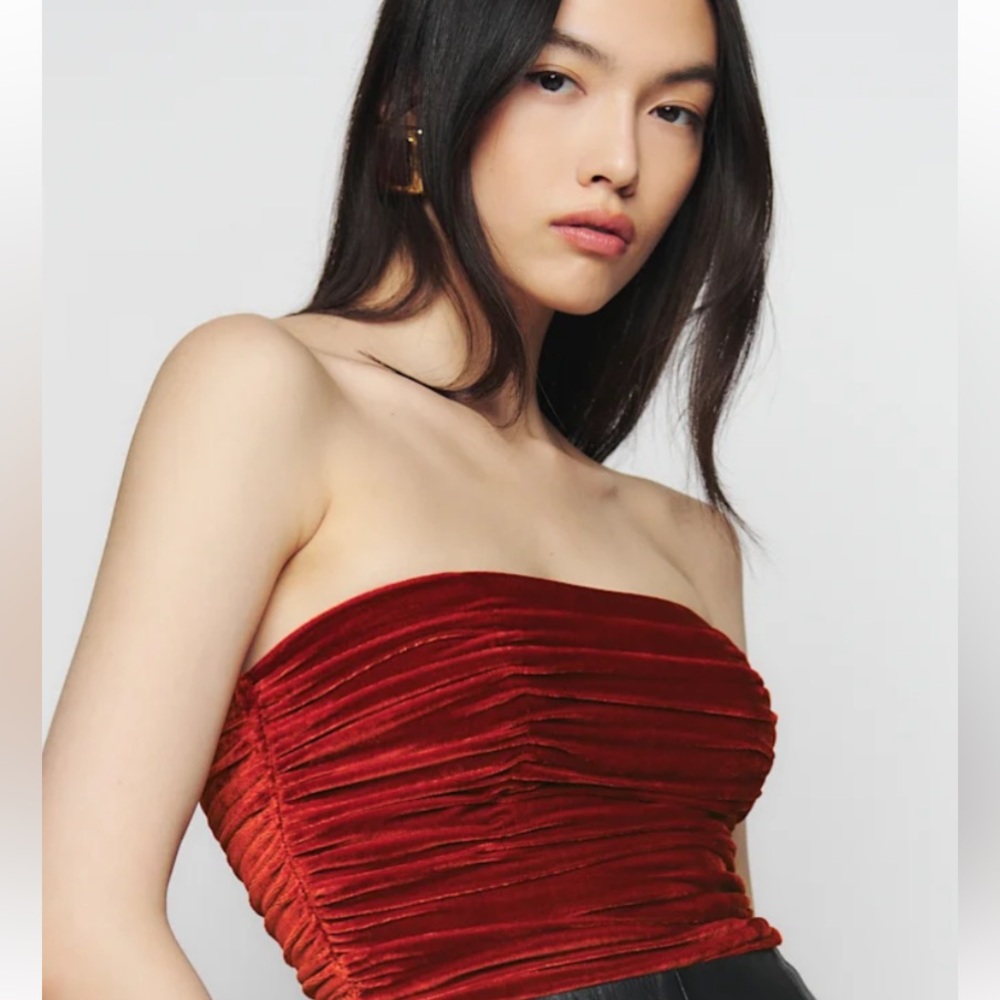 Reformation Addie Velvet Top size 4